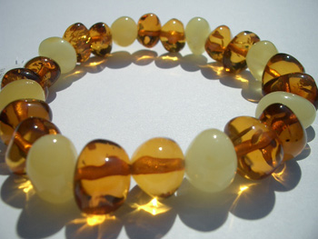 stretch amber bracelet - baroque multicolor beads