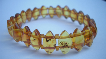 Faceted amber bracelet - faceted amber beads