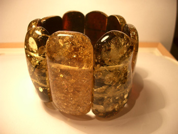 Massive amber bracelet - breen polished