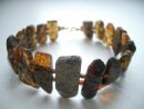 Amber jewelry - rough amber bracelet with clasp
