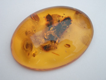 Light honey amber cabochon - amber cab - Baltic amber  - 100% natural authentic