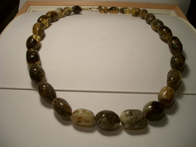 Polished raw amber necklace (raw amber beads)