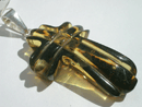 Amber jewelry - green amber cross - amber pendant