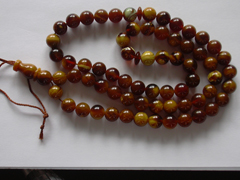 Chololate amber rosary 33 or 66 round Baltic amber beads