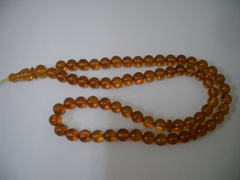 Cognac amber rosary round