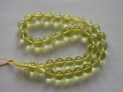 Lemon amber rosary - 33 or 66 round amber box beads